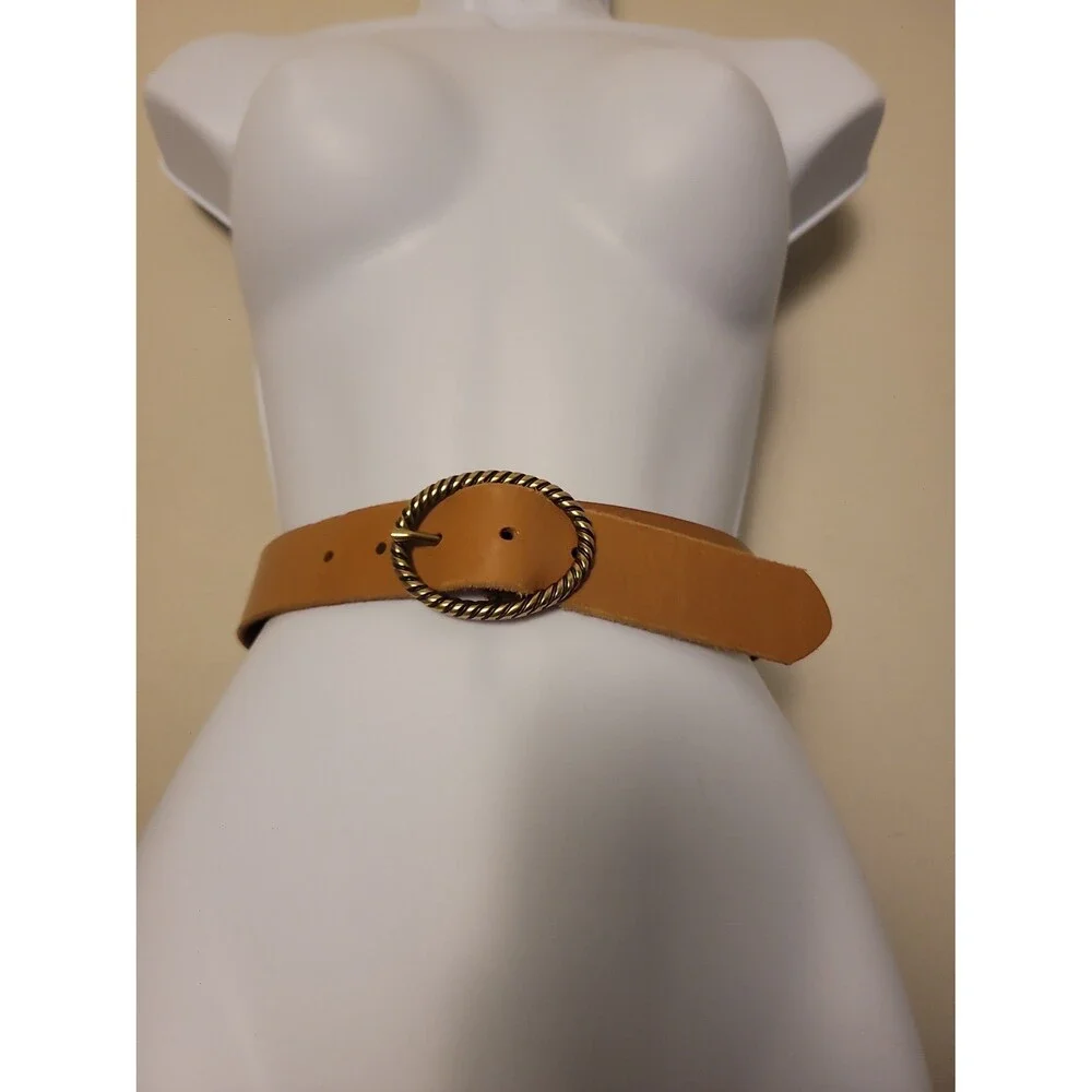 Anthropologie Honey Brown Leather Boho Belt Sz S - Picture 2 of 8